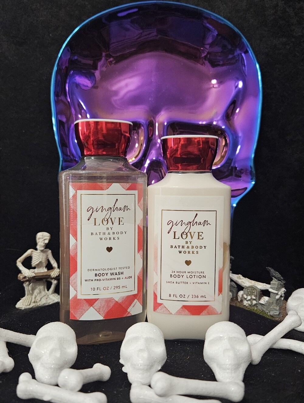 NWT Bath & Body Works Gingham Love Body Wash & Lotion - Red, Pink